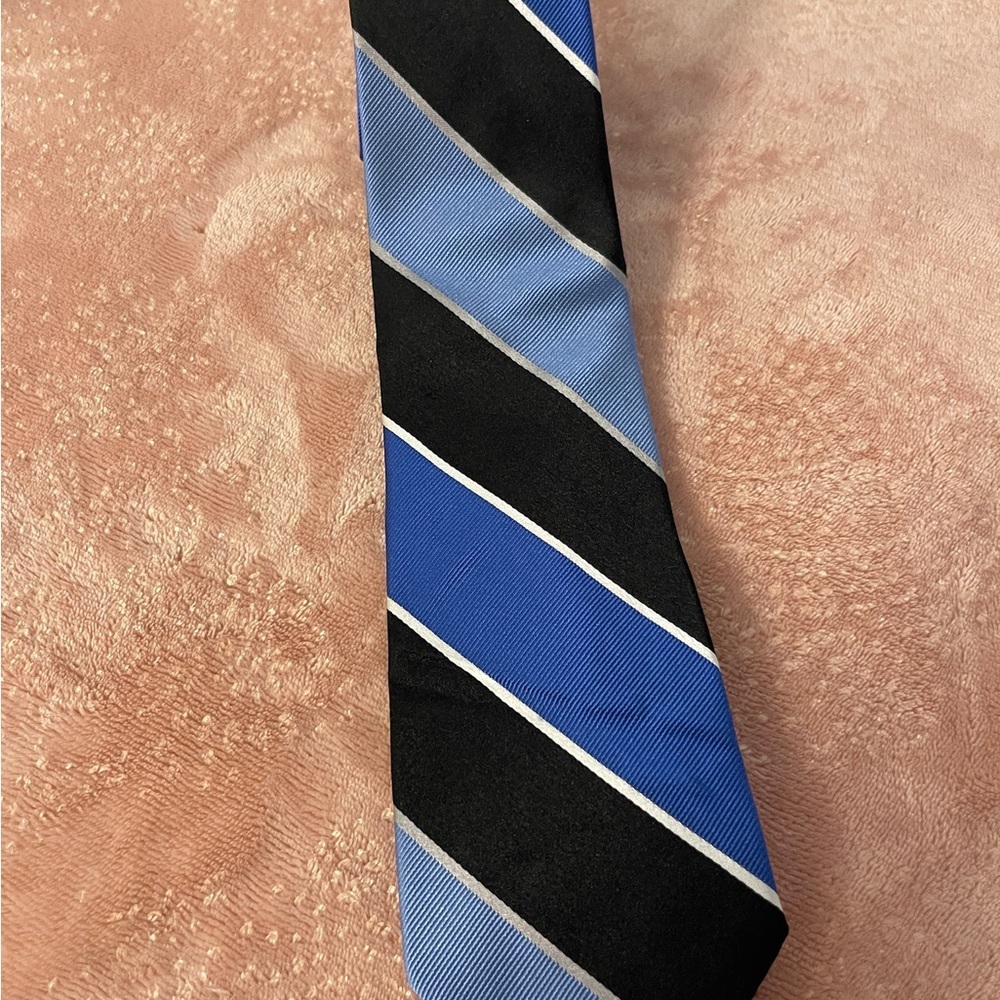 Express Men's Tie with Black and Blue Stripes